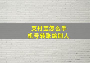 支付宝怎么手机号转账给别人