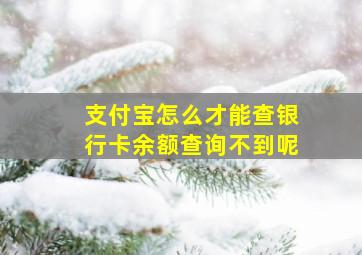 支付宝怎么才能查银行卡余额查询不到呢