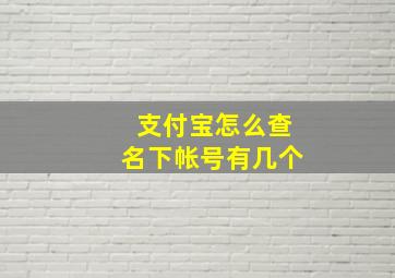 支付宝怎么查名下帐号有几个