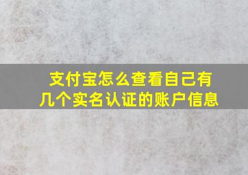 支付宝怎么查看自己有几个实名认证的账户信息