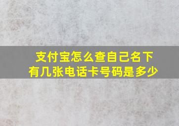 支付宝怎么查自己名下有几张电话卡号码是多少