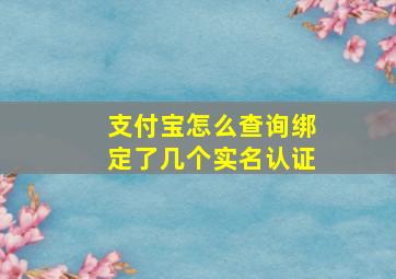 支付宝怎么查询绑定了几个实名认证