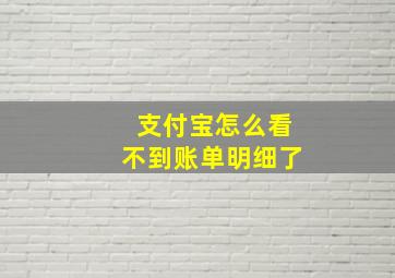 支付宝怎么看不到账单明细了