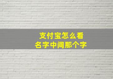 支付宝怎么看名字中间那个字