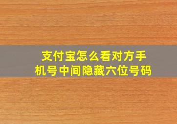 支付宝怎么看对方手机号中间隐藏六位号码