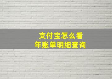 支付宝怎么看年账单明细查询