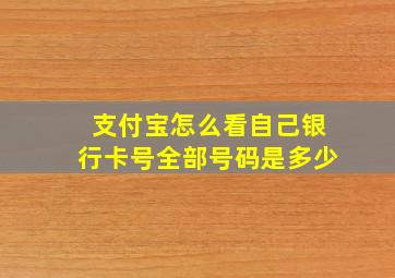 支付宝怎么看自己银行卡号全部号码是多少