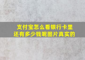 支付宝怎么看银行卡里还有多少钱呢图片真实的