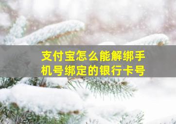 支付宝怎么能解绑手机号绑定的银行卡号