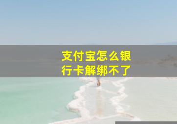 支付宝怎么银行卡解绑不了