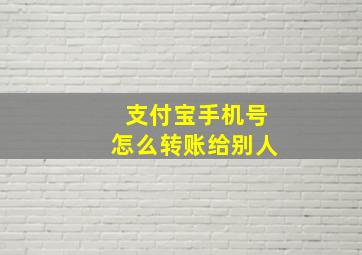 支付宝手机号怎么转账给别人