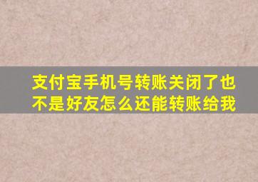 支付宝手机号转账关闭了也不是好友怎么还能转账给我