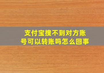 支付宝搜不到对方账号可以转账吗怎么回事