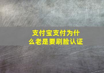 支付宝支付为什么老是要刷脸认证