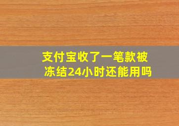 支付宝收了一笔款被冻结24小时还能用吗