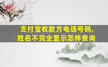 支付宝收款方电话号码,姓名不完全显示怎样查询