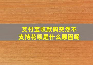 支付宝收款码突然不支持花呗是什么原因呢