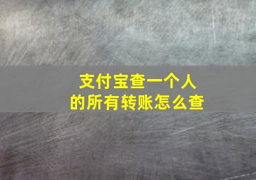 支付宝查一个人的所有转账怎么查