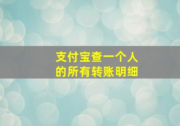 支付宝查一个人的所有转账明细