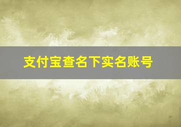 支付宝查名下实名账号