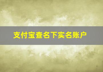 支付宝查名下实名账户