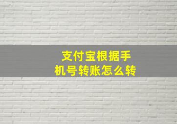 支付宝根据手机号转账怎么转