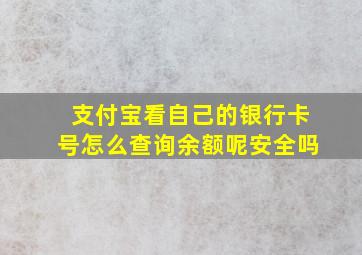 支付宝看自己的银行卡号怎么查询余额呢安全吗