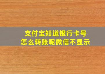 支付宝知道银行卡号怎么转账呢微信不显示