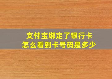 支付宝绑定了银行卡怎么看到卡号码是多少