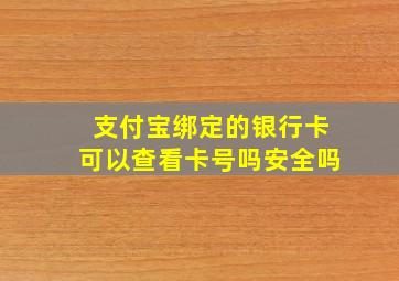 支付宝绑定的银行卡可以查看卡号吗安全吗