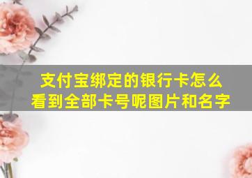 支付宝绑定的银行卡怎么看到全部卡号呢图片和名字