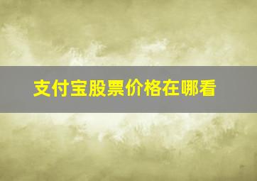 支付宝股票价格在哪看