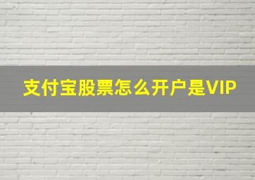 支付宝股票怎么开户是VIP