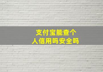 支付宝能查个人信用吗安全吗