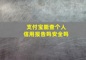 支付宝能查个人信用报告吗安全吗