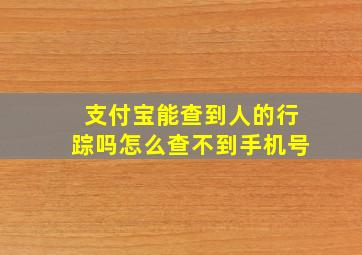 支付宝能查到人的行踪吗怎么查不到手机号