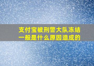 支付宝被刑警大队冻结一般是什么原因造成的