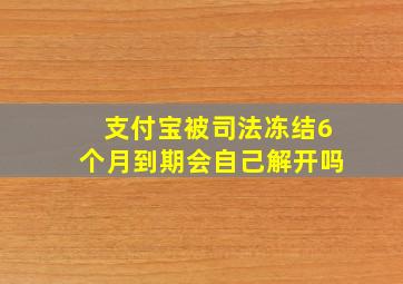 支付宝被司法冻结6个月到期会自己解开吗