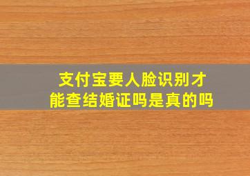 支付宝要人脸识别才能查结婚证吗是真的吗