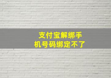 支付宝解绑手机号码绑定不了