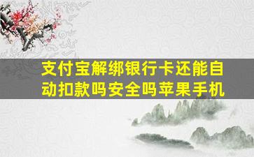 支付宝解绑银行卡还能自动扣款吗安全吗苹果手机