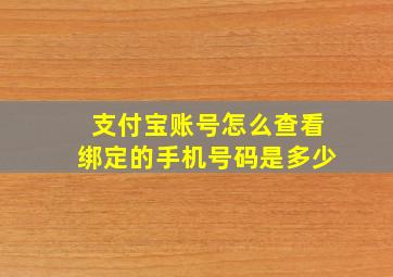 支付宝账号怎么查看绑定的手机号码是多少