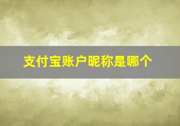 支付宝账户昵称是哪个