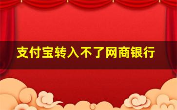 支付宝转入不了网商银行