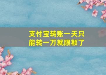 支付宝转账一天只能转一万就限额了