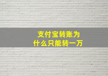 支付宝转账为什么只能转一万