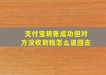 支付宝转账成功但对方没收到钱怎么退回去