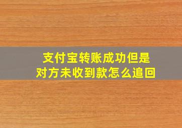 支付宝转账成功但是对方未收到款怎么追回