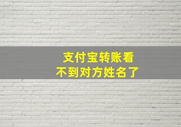 支付宝转账看不到对方姓名了