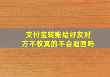 支付宝转账给好友对方不收真的不会退回吗